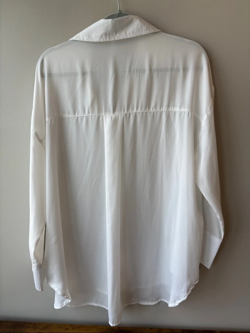 glam White Collared Shirt